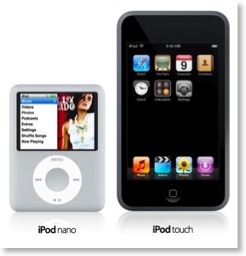 Apple iPod nano (white) iPod Touch (Black)