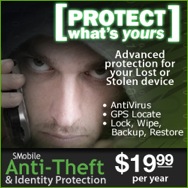 SMobile Anti-Theft & Identity Protection $19.99 per year
