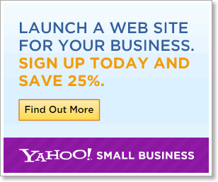 Yahoo Small Business Save 25% Large Button